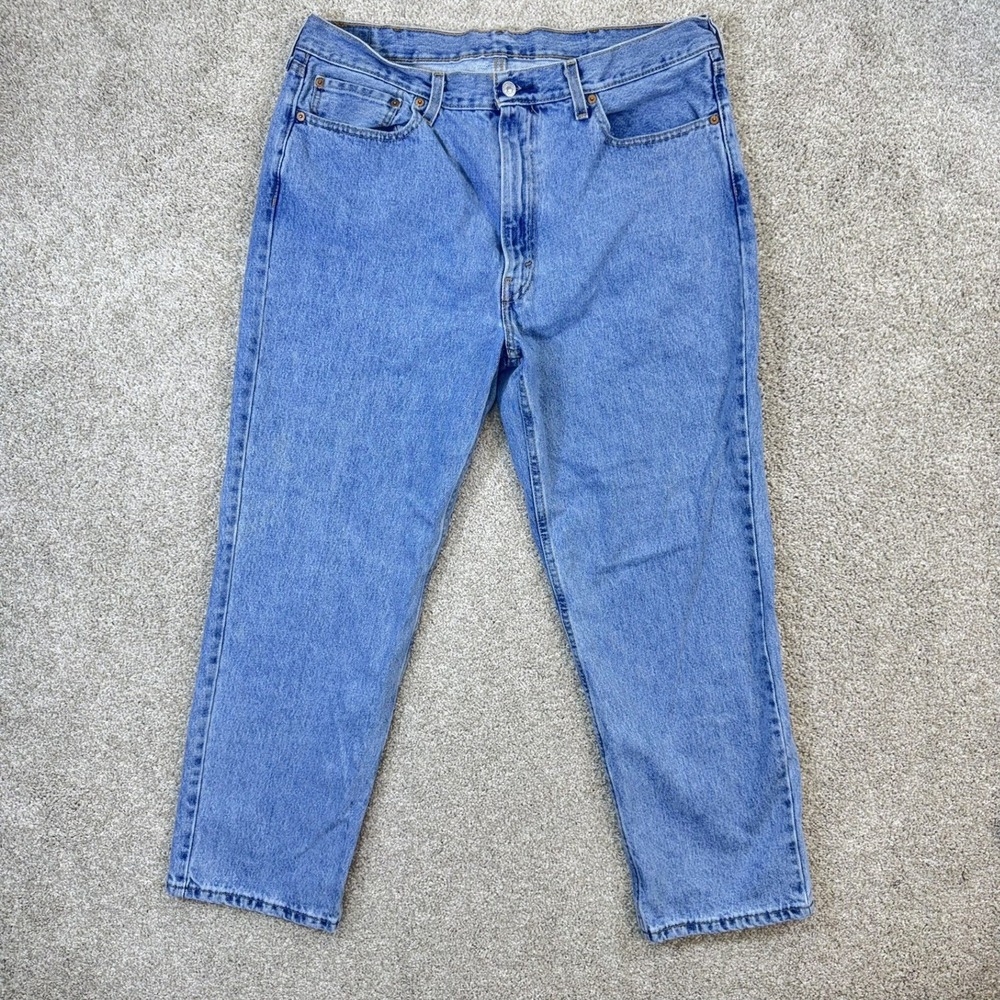 Levi Strauss 505 Mens Jeans Medium Wash Straight Leg Button Fly Size 38x29